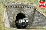BUSCH 7022 - H0 1:87 - Portale per tunnel con murature laterali e guglie