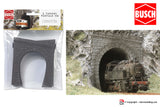 BUSCH 7024 - H0 1:87 - Confezione 2 pezzi portale piatto tunnel e galleria ad un binario