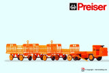 PREISER 17120 - H0 1:87 - Figurini KIT carro con rimorchi porta bagagli in stazione