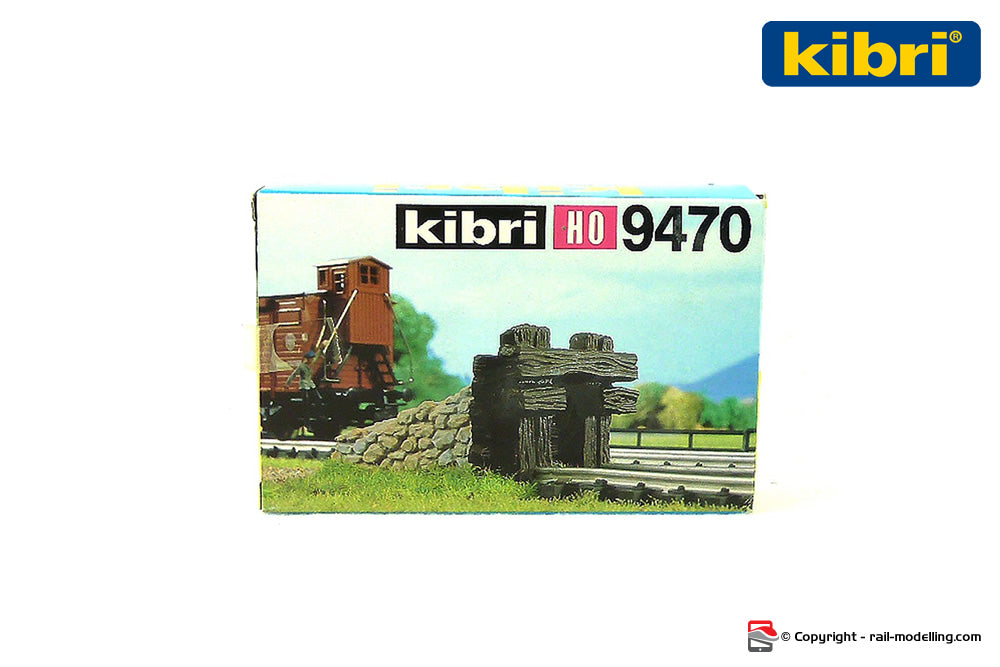 KIBRI 9470 - H0 1:87 - Respingente binario morto in legno e pietre