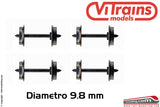 VITRAINS 6049 - H0 1:87 - Confezione 4 assali isolati diametro 9,8 mm