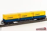 ELECTROTREN E5176 - H0 1:87 - Carro merci a pianale RENFE modello Rs con 3 container giallo blu