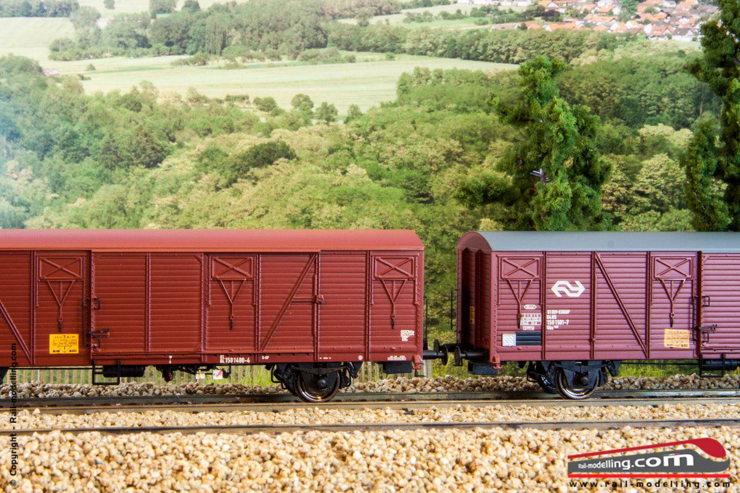 EXACT-TRAIN EX20185 - H0 1:87 - Set 2 carri Gbs NS EUROP con tetto metallico