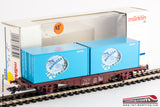 MARKLIN 4659 - H0 1:87 - Carro merci container svedese SJ RAMLOSA modello Lgjs