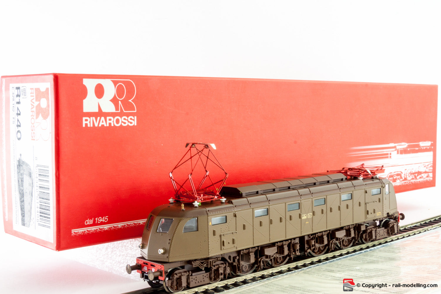RIVAROSSI R1440 - H0 1:87 - Locomotiva Elettrica FS E 428 162 3° serie Castano Isabella