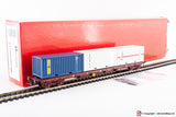 RIVAROSSI 2425 - H0 1:87 - Carro merci a pianale SNCF modello Rs con 3 containers
