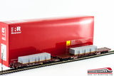RIVAROSSI HR6329 - H0 1:87 - Set due carri pianale FS tipo Rgs e Rgmms + carico mattoni