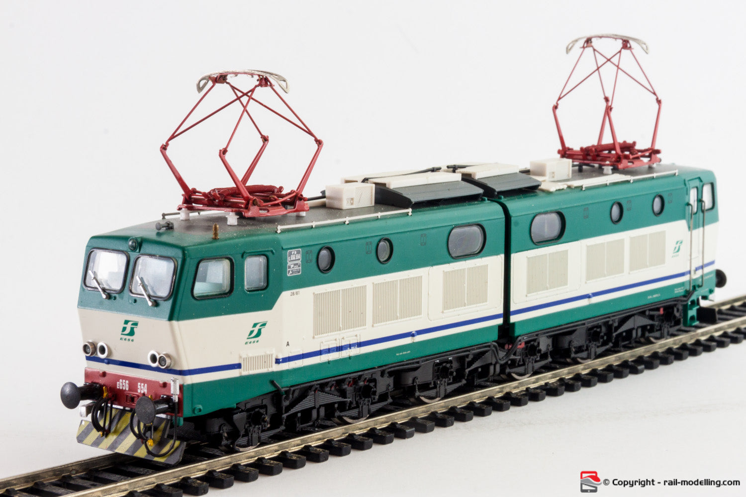 RIVAROSSI HR2012 - H0 1:87 - Locomotiva Elettrica E 656 554 XMPR 4 FARI