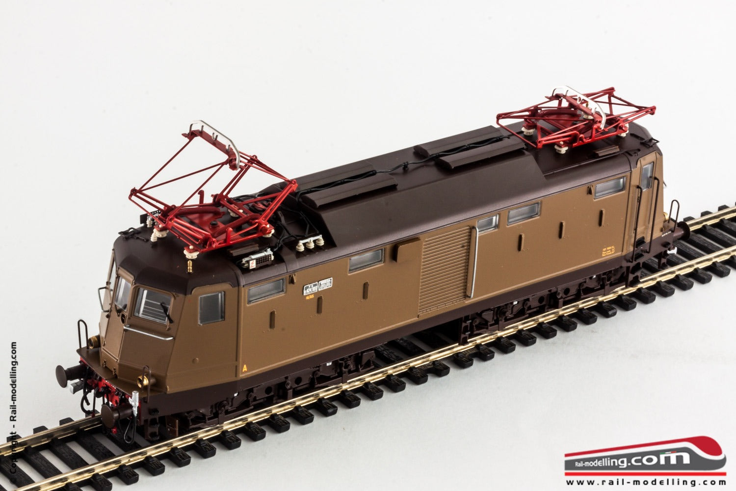 RIVAROSSI HR2500 - H0 1:87 - Locomotiva elettrica FS E424 103 Breda porte frontali e separatore D'Arbela 