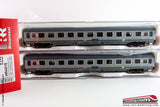 RIVAROSSI HR4219 - H0 1:87 - Set 2 carrozze UIC-Z1 FS 2° cl. Livrea bigrigio a fascia gialla Ep. V