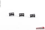 RM 50074 - H0 187 - Set panchine in legno 3pz