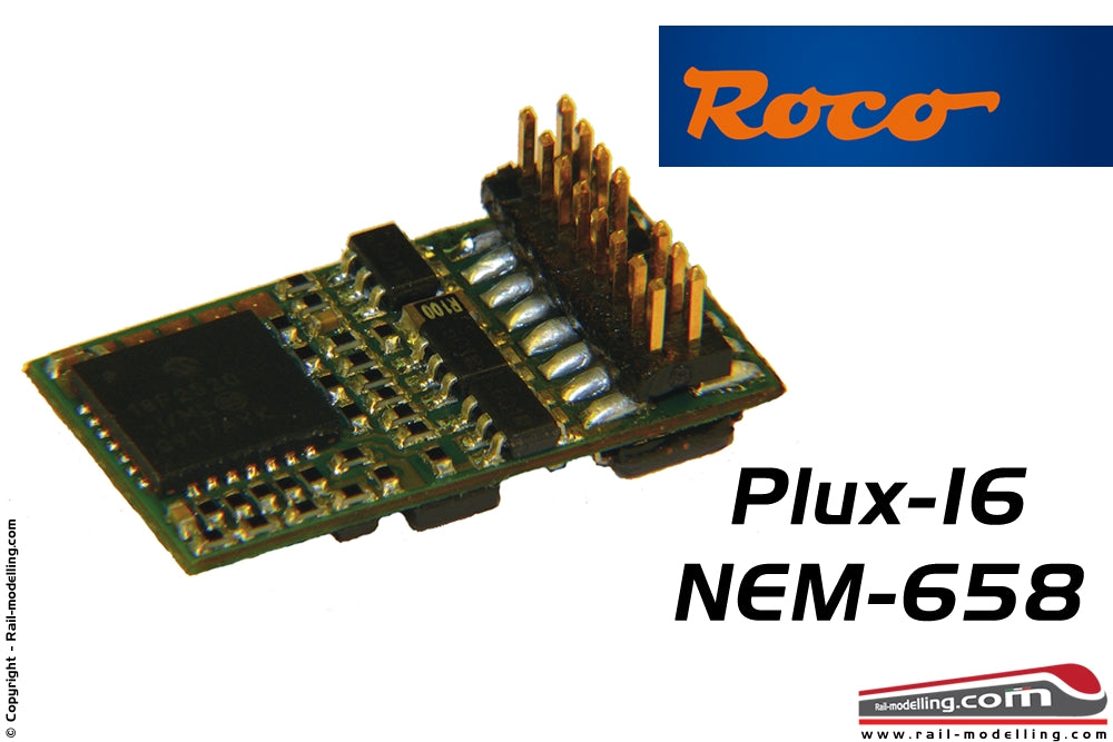 ROCO 10895 - Decoder digitale DCC NEM-658 Plux-16 a 16 poli da 1.0 A