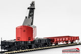 ROCO 56239 - H0 1:87 - Set carro gru cantiere con carro a pianale di appoggio OBB Ep: V 