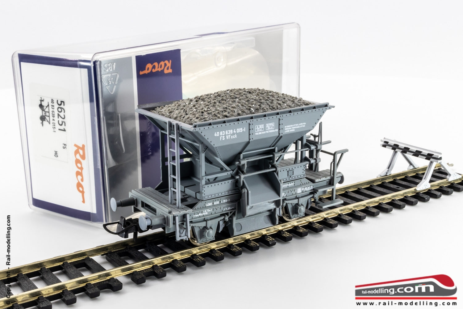 ROCO 56251 - H0 1:87 - Carro merci FS 2 assi tramoggia modello VFcck