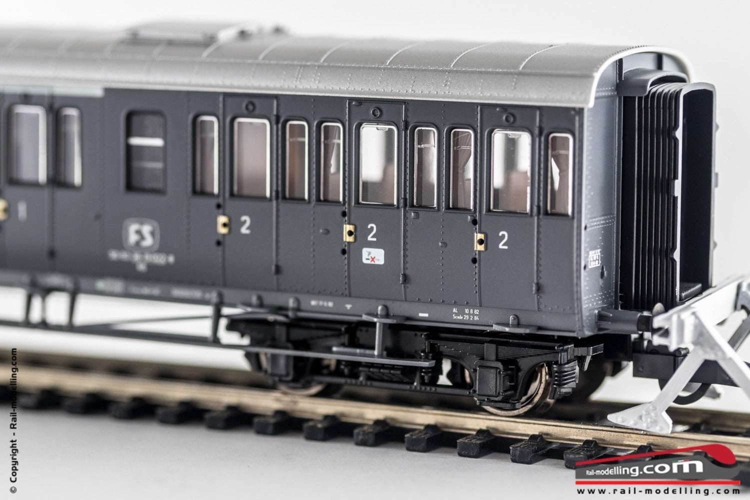 ROCO 64982 - H0 1:87 - Carrozza passeggeri FS Centoporte di 1° e 2° cl. Ardesia