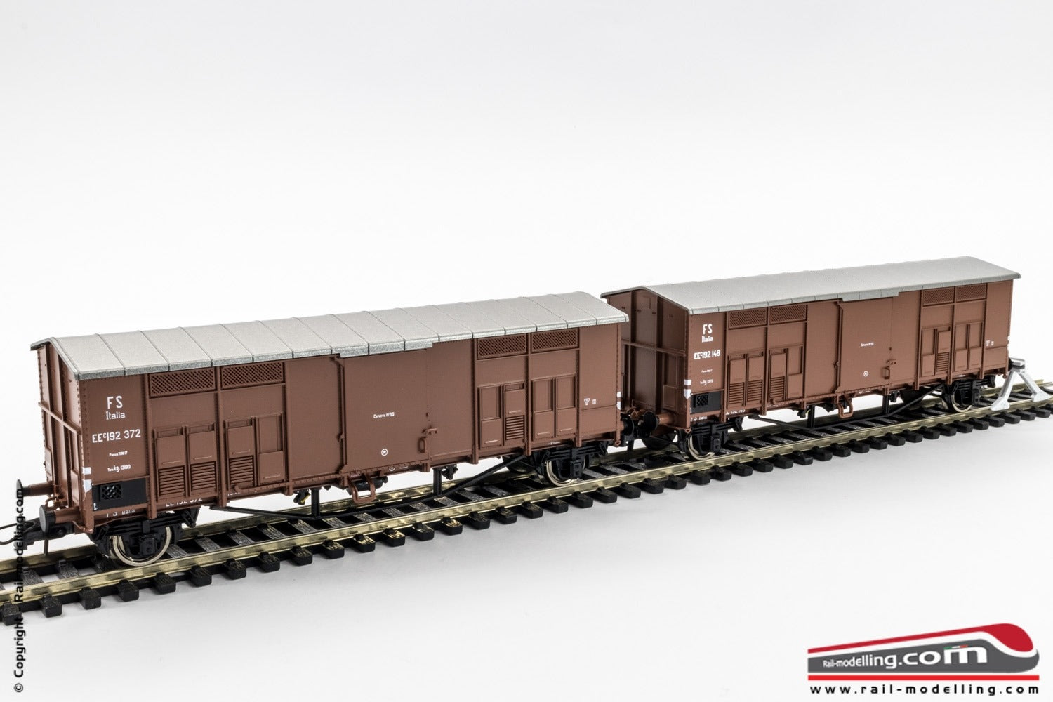 ROCO 76162 - H0 1:87 - Set 2 carri merce FS a tetto spiovente ep. II - EEc 192 372