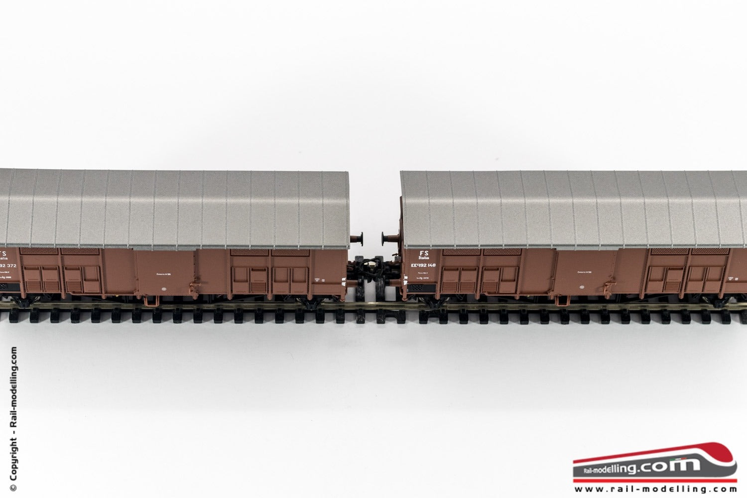 ROCO 76162 - H0 1:87 - Set 2 carri merce FS a tetto spiovente ep. II - EEc 192 372