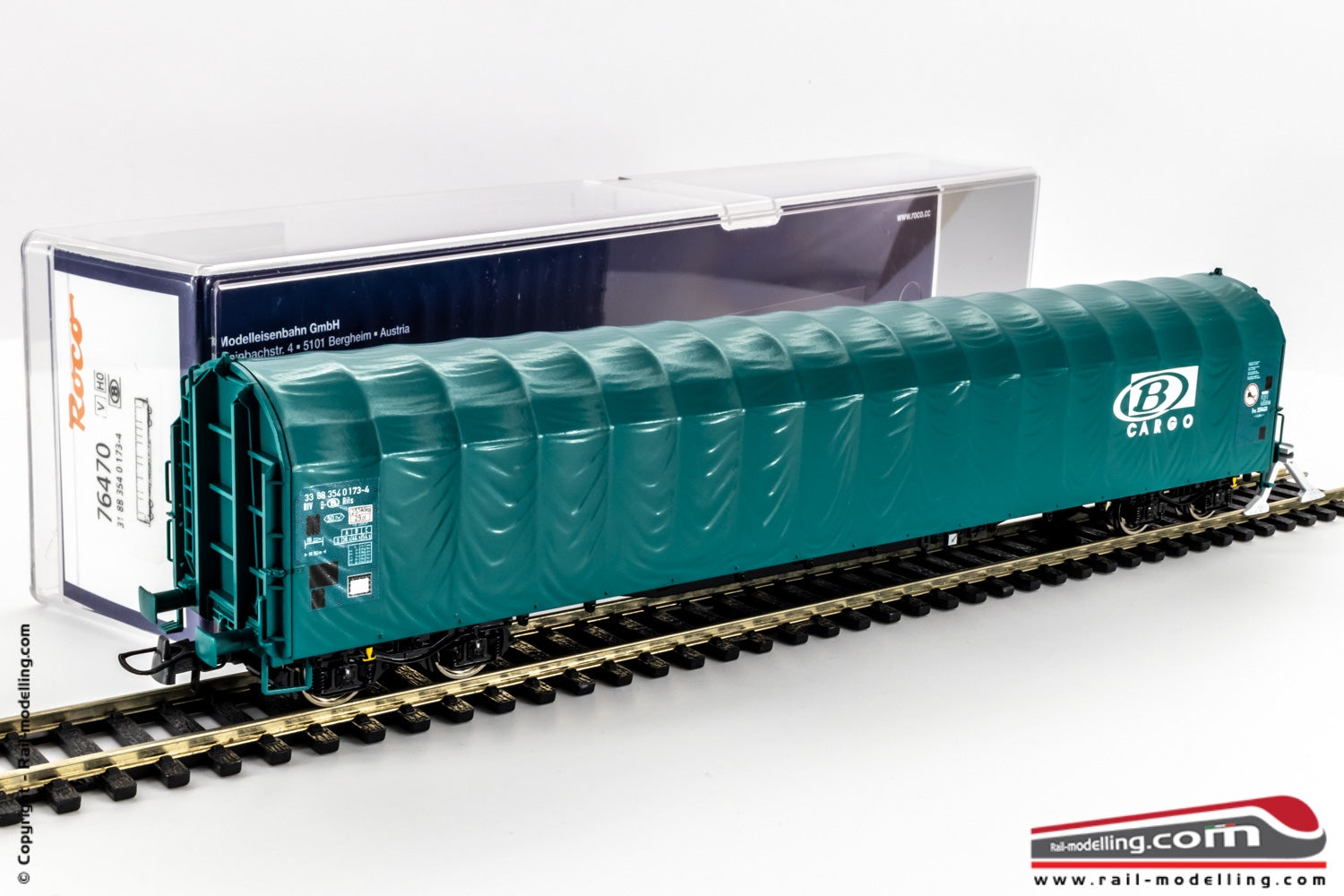 ROCO 76470 - H0 1:87 - Carro merci lungo telonato B Cargo modello Rils