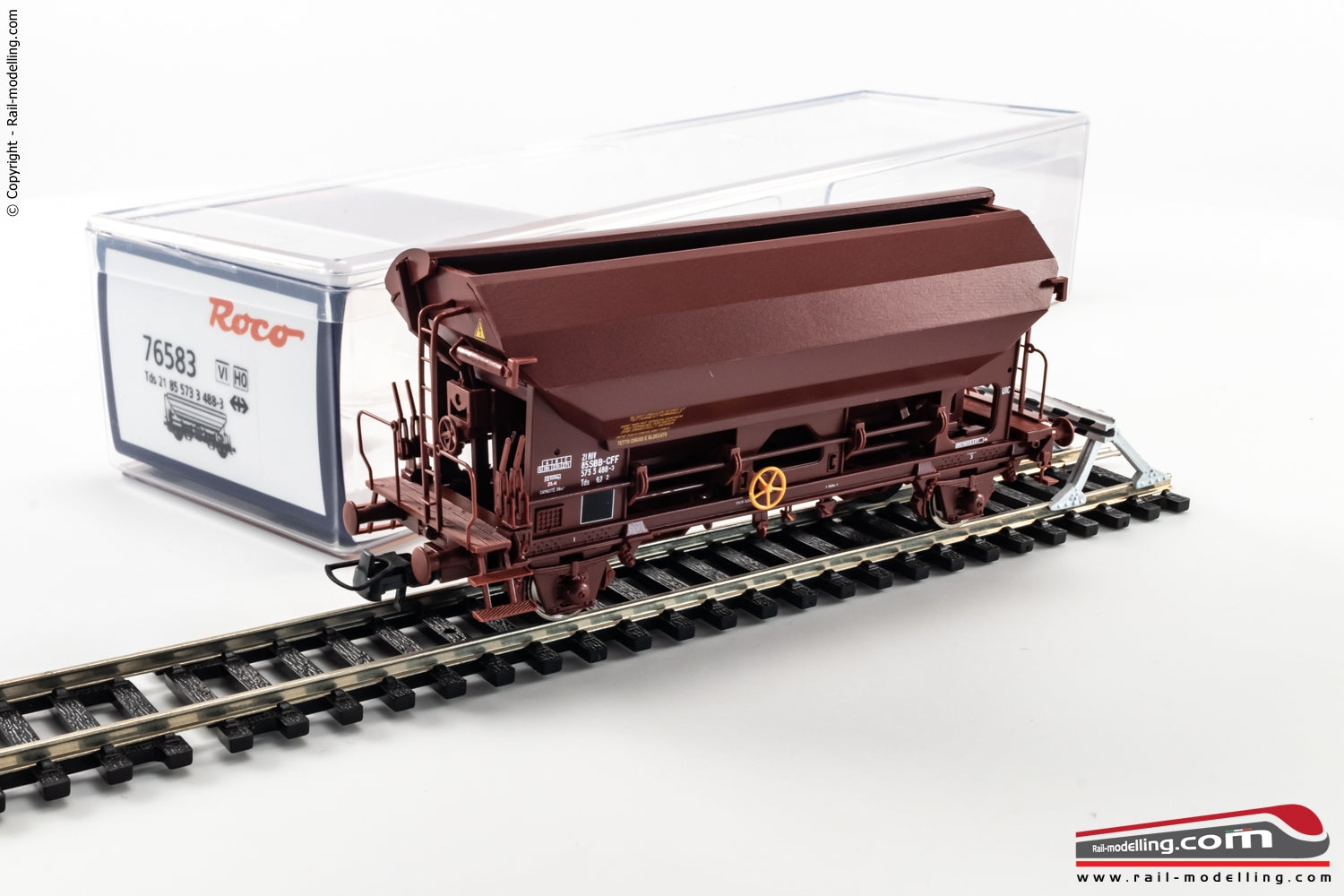 ROCO 76583 - H0 187 - Carro merce tramoggia SNCF con tetto basculante Ep. VI
