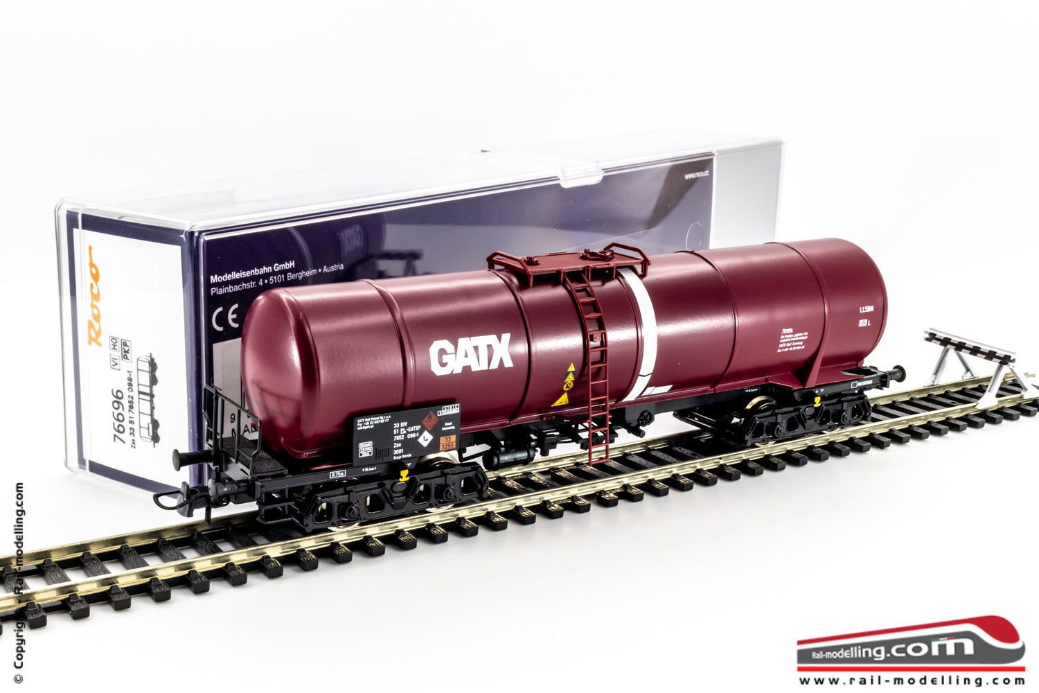 ROCO 76696 - H0 1:87 - Carro merci cisterna GATX modello Zas ferrovie polacche