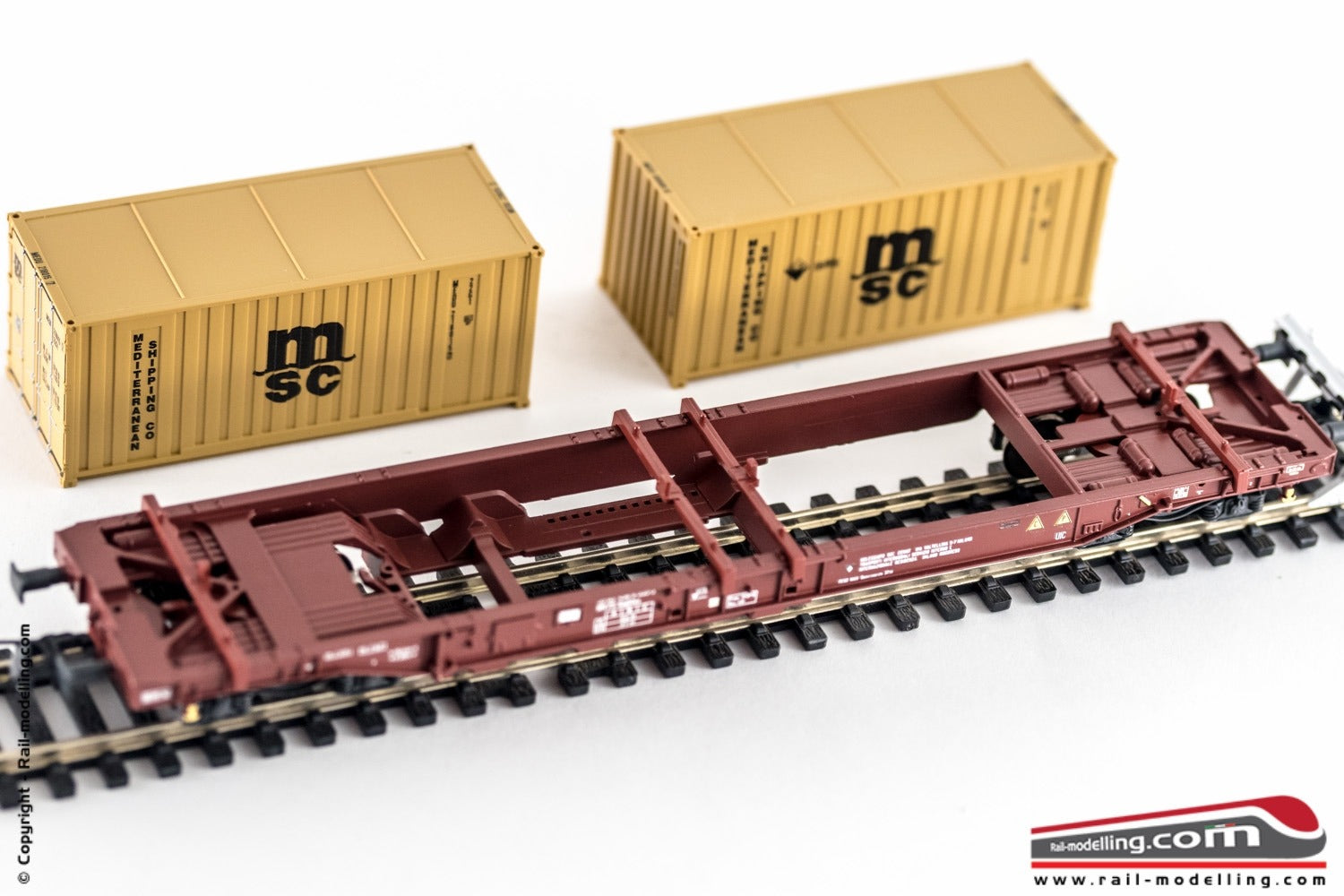 ROCO 76740 - H0 1:87 - Carro merci a tasca FS con doppio container 20' MSC Sdgkkmss 
