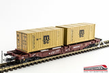 ROCO 76740 - H0 1:87 - Carro merci a tasca FS con doppio container 20' MSC Sdgkkmss 