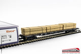 ROCO 76773 - H0 1:87 - Carro Merci pianale a stanti con carico legname ferrovie DB Ep. VI