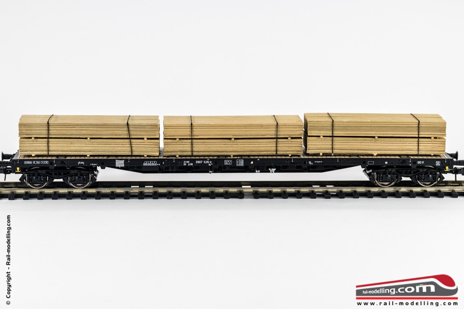 ROCO 76773 - H0 1:87 - Carro Merci pianale a stanti con carico legname ferrovie DB Ep. VI