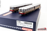 VITRAINS 1138 - H0 187 - Automotrice diesel FS Aln 668.1400 + rimorchio ALn 668.1401 castanoisabella ep.III