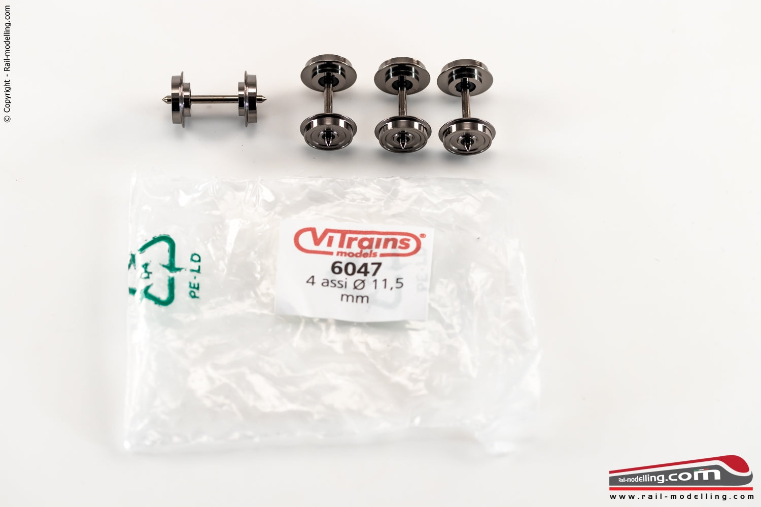 VITRAINS 6047 - H0 187 - Confezione 4 assali isolati diametro 11,5 mm